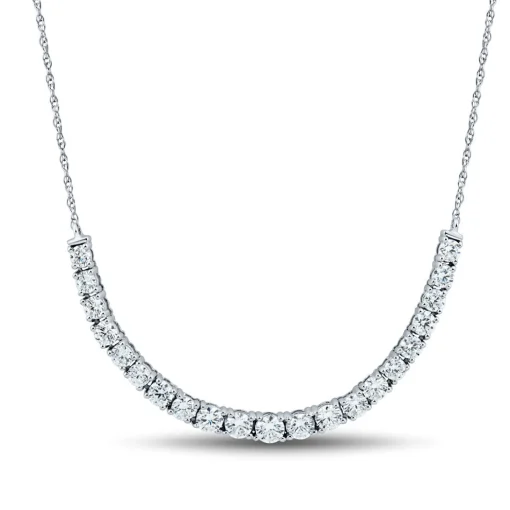 Light Heart® 1 1/2 Ct. Tw. Lab Grown Diamond Graduated Necklace In 14K White Gold
