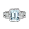 Limited Edition Aquamarine & 1/2 Ct. Tw. Diamond Ring Set In 14K White Gold