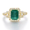 Limited Edition Emerald-Cut Emerald & Diamond Ring In 14K Yellow Gold (1/2 Ct. Tw.)