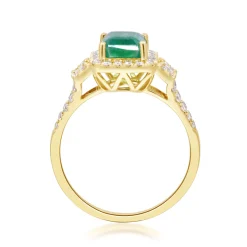 Limited Edition Emerald-Cut Emerald & Diamond Ring In 14K Yellow Gold (1/2 Ct. Tw.)