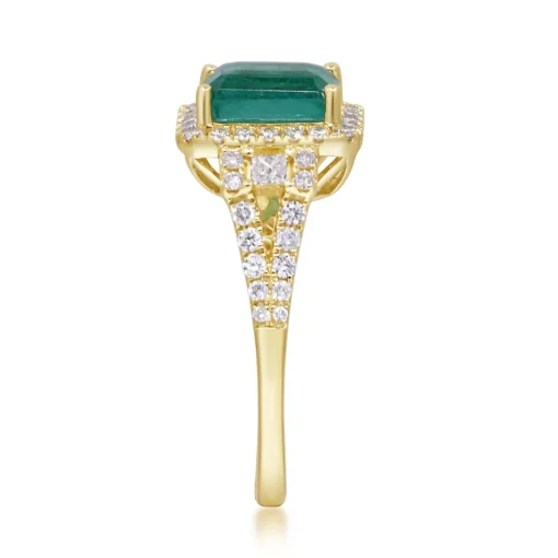 Limited Edition Emerald-Cut Emerald & Diamond Ring In 14K Yellow Gold (1/2 Ct. Tw.)