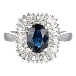 Limited Edition Sapphire & 1/2 Ct. Tw. Diamond Ring In 14K White Gold