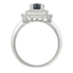 Limited Edition Sapphire & 1/2 Ct. Tw. Diamond Ring In 14K White Gold