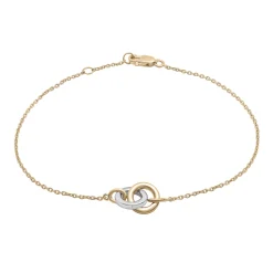 Linked Circle Bracelet In Sterling Silver And Vermeil