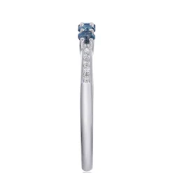 London Blue Topaz And Diamond Accent Stack Ring In 10K White Gold