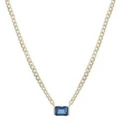 London Blue Topaz Cuban Link Necklace In Vermeil