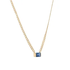 London Blue Topaz Cuban Link Necklace In Vermeil
