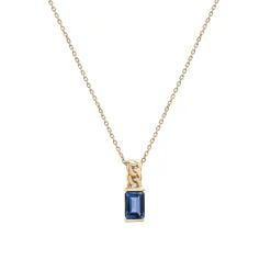 London Blue Topaz Curb Link Pendant In Vermeil