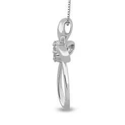 Loop Cross Pendant In 10K White Gold (1/4 Ct. Tw.)