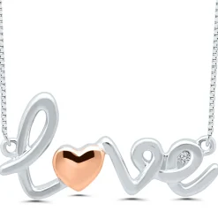 Love Diamond Pendant In Sterling Silver