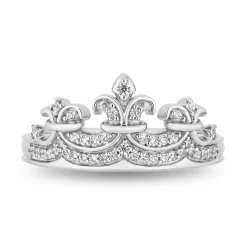 Majestic Princess Diamond Tiara Ring In Sterling Silver (1/7 Ct. Tw.)