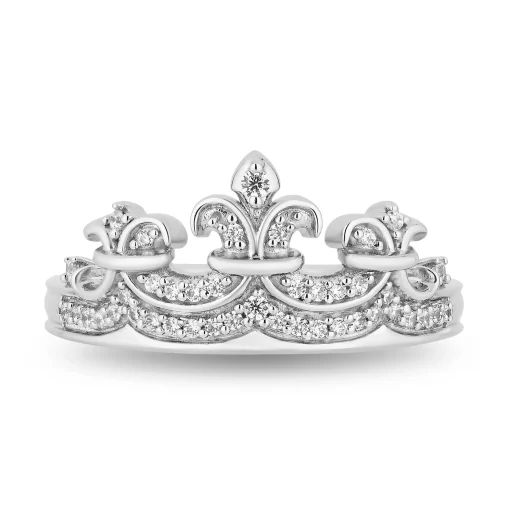 Majestic Princess Diamond Tiara Ring In Sterling Silver (1/7 Ct. Tw.)