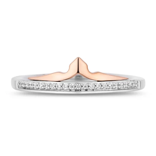 Maleficent And Aurora Stack Band Set In Sterling Silver And 10K Rose Gold (1/5 Ct. Tw.)