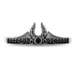 Maleficent And Aurora Stack Band Set In Sterling Silver And 10K Rose Gold (1/5 Ct. Tw.)