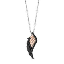 Maleficent Black Diamond Pendant In Black Rhodium-Plated Sterling Silver (1/7 Ct. Tw.)