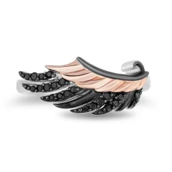 Maleficent Black Diamond Ring In Black Rhodium-Plated Sterling Silver (1/7 Ct. Tw.)