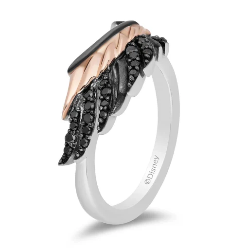 Maleficent Black Diamond Ring In Black Rhodium-Plated Sterling Silver (1/7 Ct. Tw.)