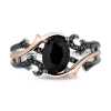 Maleficent Black Onyx And Diamond Ring In Sterling Silver And 10K Rose Gold (1/8 Ct. Tw.)