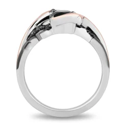 Maleficent Black Onyx And Diamond Ring In Sterling Silver And 10K Rose Gold (1/8 Ct. Tw.)