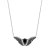 Maleficent Onyx And Diamond Necklace In Sterling Silver (1/10 Ct. Tw.)