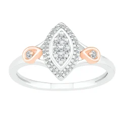 Marquise Diamond Cluster Promise Ring In Sterling Silver (1/7 Ct. Tw.)