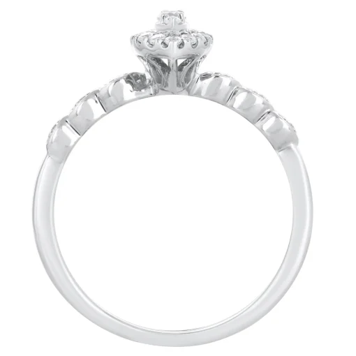 Marquise Shaped Diamond Promise Ring In 10K White Gold (1/5 Ct. Tw.)