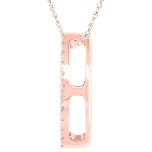 Marquise-Shaped Diamond Pendant In 10K Rose Gold (1/10 Ct. Tw.)