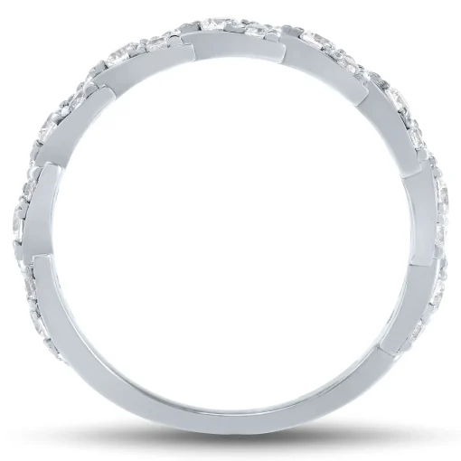 Marquise-Shaped Lab Grown Diamond Band In 14K White Gold (1/2 Ct. Tw.)
