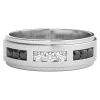 Men's 3/8 Ct. Tw. Black & White Diamond Ring In 10K White Gold