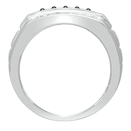 Men's 1 Ct. Tw. Black & White Diamond Band In Sterling Silver