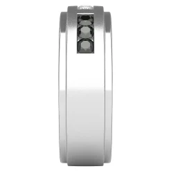 Men's 3/8 Ct. Tw. Black & White Diamond Ring In 10K White Gold