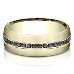 Men's 3/8 Ct. Tw. Black Diamond Ring In 14K Yellow Gold