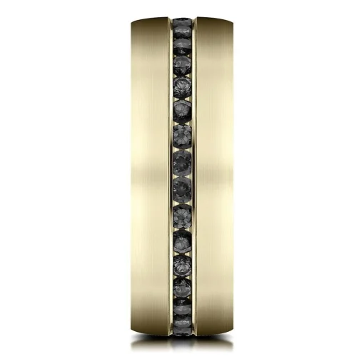 Men's 3/8 Ct. Tw. Black Diamond Ring In 14K Yellow Gold