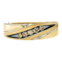 Men's 1/4 Ct. Tw. Champagne Diamond Band In 10K Yellow Gold