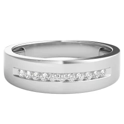 Men's 1/10 Ct. Tw. Diamond Band In 10K White Gold