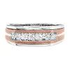 Men's 1/2 Ct. Tw. Diamond Band In 10K White & Rose Gold
