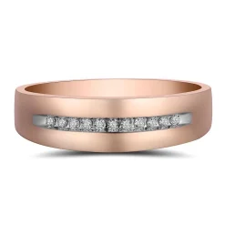 Men's 1/10 Ct. Tw. Diamond Band In 10K Rose Gold
