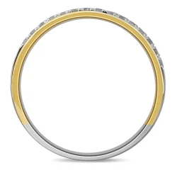 Men's 1/4 Ct. Tw. Diamond Band In 10K White & Yellow Gold