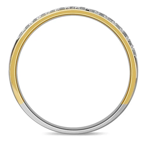 Men's 1/4 Ct. Tw. Diamond Band In 10K White & Yellow Gold