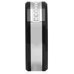 Men's 1/7 Ct. Tw. Diamond Band In Stainless Steel & Ceramic