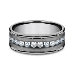 Men's 1 Ct. Tw. Lab Grown Diamond Band In Gray Tantalum