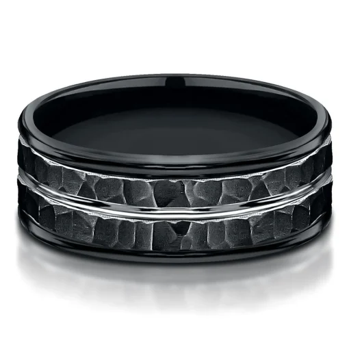 Men's Band In Black Cobalt, 8Mm
