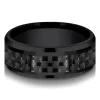 Men's Band In Black Titanium & Carbon Fiber, 8Mm
