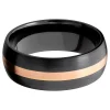 Men's Band In Black Zirconium & 14K Rose Gold, 8Mm