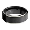 Men's Band In Black Zirconium & 14K White Gold, 8Mm