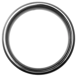 Men's Band In Black Zirconium & 14K White Gold, 8Mm