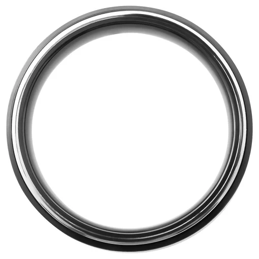 Men's Band In Black Zirconium & 14K White Gold, 8Mm