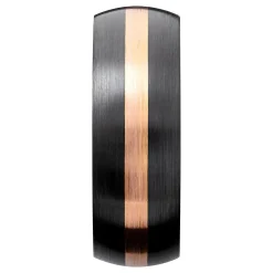 Men's Band In Black Zirconium & 14K Rose Gold, 8Mm