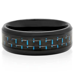 Men's Band In Carbon Fiber & Stainless Steel, 8Mm