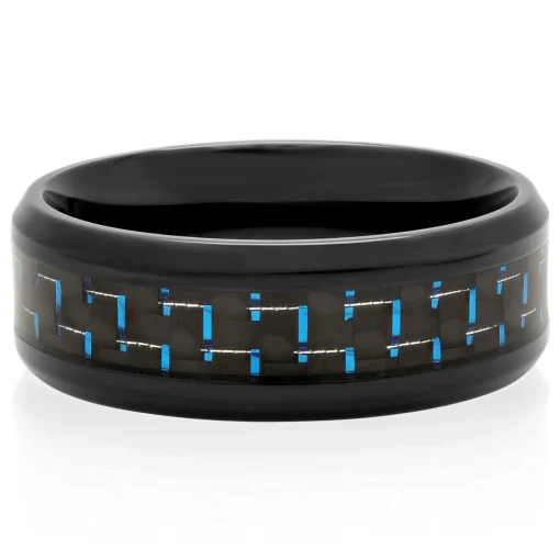 Men's Band In Carbon Fiber & Stainless Steel, 8Mm